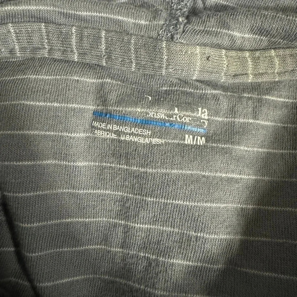 Columbia women’s long sleeve hoodie shirt grey white stripped medium active wear - Picture 6 of 8